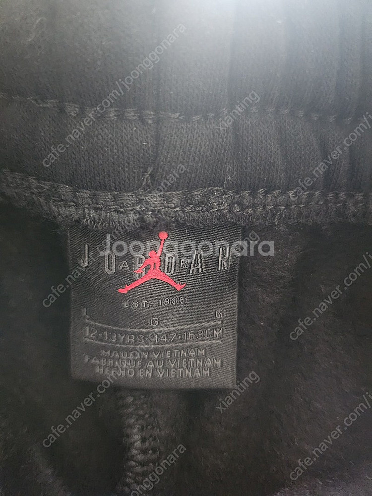 나이키 조던 키즈 주니어 반바지 쇼츠 기모 5부 팬츠 블랙 새제품 160--2